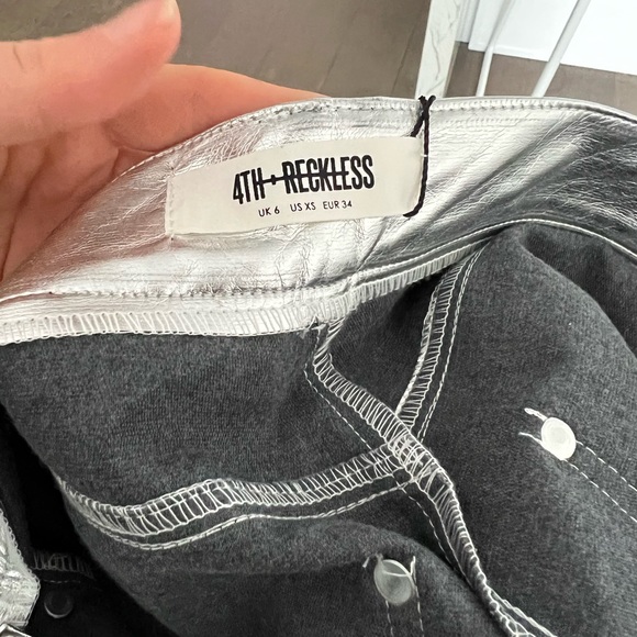 4th + Reckless x Elsa Hosk Silver Straight-leg Pant - Picture 6 of 6